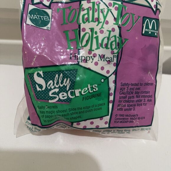 McDonald's Happy Meal Toy 1993 Sally Secrets Holiday Toy Doll w/ Stickers NEW - Picture 4 of 8
